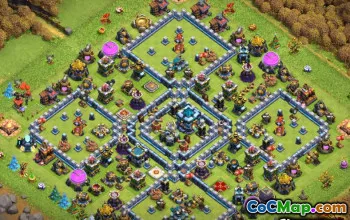 Layouts de base da prefeitura de CoC 13: Guerra, Troféu e Mapas de Casa #14230