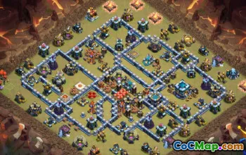 Layouts de base do CoC Town Hall 13: Guerra, Troféu e Home Village #16450