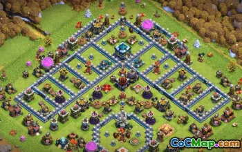 COC Town Hall 13 Baslayouter: War, Trophy & Hybrid Maps #15003