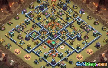 COC市政厅14基本布局：农业和奖杯地图＃12947