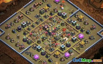 COC Town Hall 14 ბაზის განლაგება: მეურნეობა და ტროფეის რუქები #13133