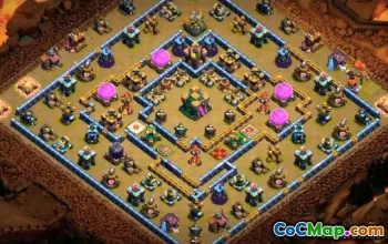 Coc Town Hall 14 Tata Letak Pangkalan: Peta Pertanian dan Trofi #13344