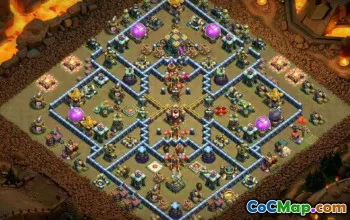 Coc Town Hall 14 Baseoppsett for Farming & War #13248