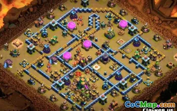 Coc Town Hall 14 Tata Letak Pangkalan: Peta Rumah, Pertanian & Perang #13341