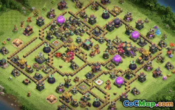 CoC Town Hall 14 Dispositions de base : cartes d'accueil, de trophées et de guerre #16653