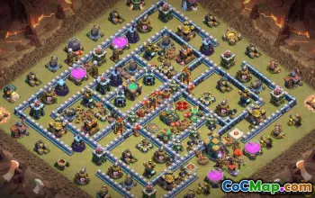 COC市政厅14基本布局：家庭，战争和地图链接＃13175