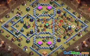 Coc Town Hall 14 Tata Letak Pangkalan: Rumah, Perang & Peta #13154