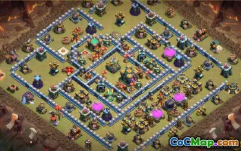 COC Town Hall 14 ბაზის განლაგება: მთავარი, ომი, ტროფეის რუქები #12998