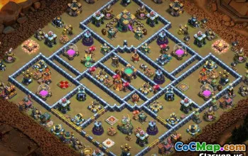 Coc Town Hall 14 Tata Letak Pangkalan: Rumah, Perang, Peta Trofi #13045