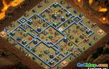 COC Town Hall 14 ბაზის განლაგება: მთავარი, ომის და ტროფის რუქები #13115