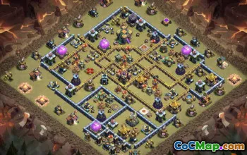 COC市政厅14基本布局：家庭，战争，奖杯地图＃13470