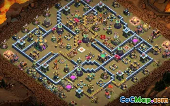 COC Town Hall 14 Base Düzenleri: Ev, Savaş ve Kupa Haritaları #13876