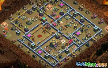 COC Town Hall 14 Base Düzenleri: Ev, Savaş ve Kupa Haritaları #13926