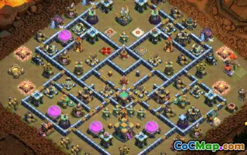 COC Town Hall 14 Base Düzenleri: Ev, Savaş ve Kupa Haritaları #14567