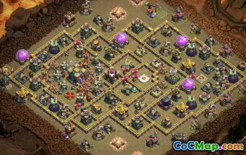 COC Town Hall 14 Base Düzenleri: Ev, Savaş ve Kupa Haritaları #15631