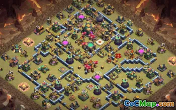 COC Town Hall 14 Base Düzenleri: Ev, Savaş ve Kupa Haritaları #15733