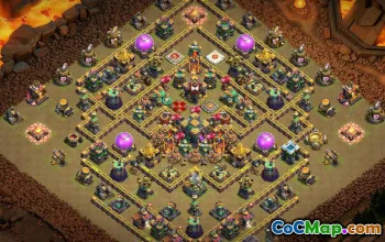 COC Town Hall 14 Base Düzenleri: Ev, Savaş ve Kupa Haritaları #15922