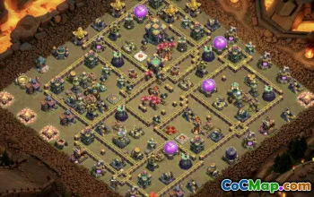 CoC Town Hall 14 Dispositions de base : cartes d'accueil, de guerre et de trophées #16473