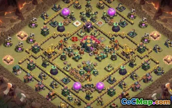 CoC Town Hall 14 Dispositions de base : cartes d'accueil, de guerre et de trophées #16479