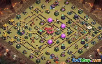 CoC Town Hall 14 التخطيطات الأساسية: خرائط المنزل والحرب والكأس رقم 16641