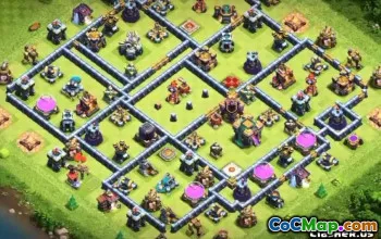 Coc Town Hall 14 Layout & Links - Home & War Maps #13109
