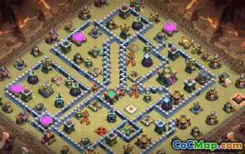 Coc Town Hall 14 기본 레이아웃 및지도 | 복사 및 링크 #13616