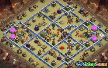 COC Town Hall 14 ბაზის განლაგება და რუქები - დააკოპირეთ ახლავე! #12988