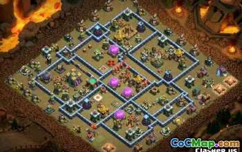 COC Town Hall 14 ბაზის განლაგება და რუქები - დააკოპირეთ ახლავე! #13114