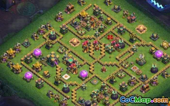 CoC Town Hall 14 التخطيطات والخرائط الأساسية - انسخ الآن! #16397