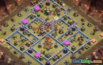 COC Town Hall 14 ბაზის განლაგება და რუქები - ასლი და გაზიარება #12994