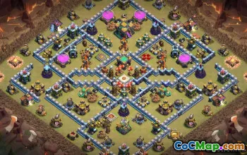 Coc Town Hall 14 Tata Letak Pangkalan: Peta untuk Rumah & Perang #13156