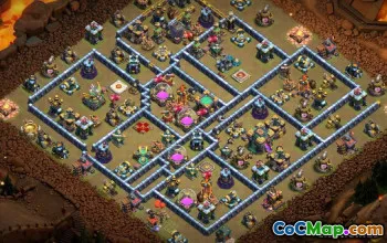 COC市政厅14基本布局：家庭地图，战争与奖杯＃13047
