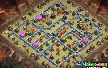 Coc Town Hall 14 Basislayouts & Karten für Krieg und Zuhause #12867