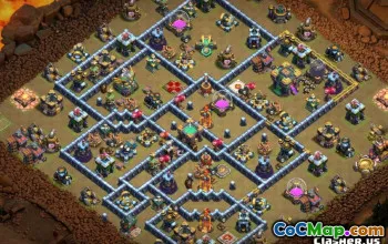 Coc Town Hall 14 Tata Letak Pangkalan: Peta untuk Perang & Trofi #13053
