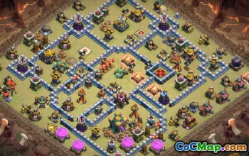COC Town Hall 14 ბაზის განლაგება და რუქები: საწყისი და ომის ბაზები #12993