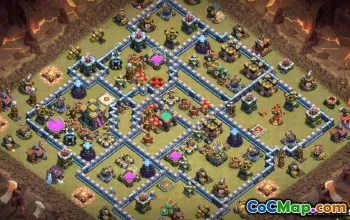 Coc Town Hall 14 Tata Letak & Peta - Basis Rumah & Perang #13336