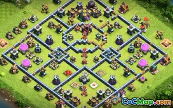 COC市政厅14基本布局：奖杯和农业地图＃12937