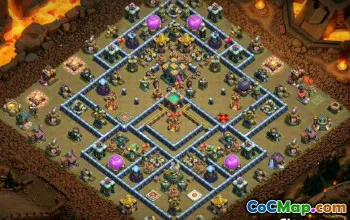 COC Town Hall 14 ბაზის განლაგება | ომის ბაზა და სახლის სოფლის რუქები #13110
