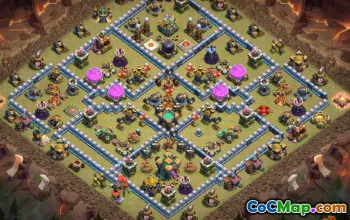 COC Town Hall 14 ბაზის განლაგება: ომი, მეურნეობა და სხვა #12991