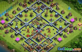 Tòa thị chính Coc 14 Bố cục cơ sở: Chiến tranh, Trophy & Home Map #13519