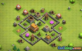 COC टाउन हॉल 4 बेस लेआउट: खेती, ट्रॉफी और नक्शे #14441