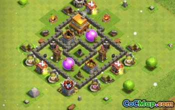 COC टाउन हॉल 4 बेस लेआउट: खेती, ट्रॉफी और अधिक #15458