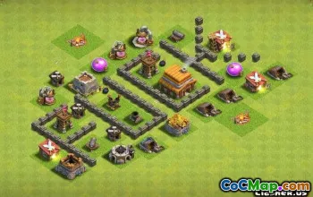 Radnice COC 4 Základní rozložení: Domů, válka a hybridní mapy #14554