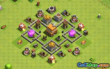 COC टाउन हॉल 4 बेस लेआउट: होम, वॉर एंड ट्रॉफी मैप्स #14044