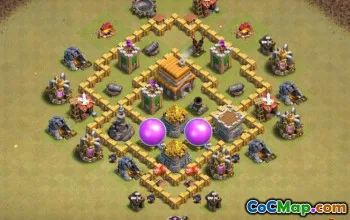 Tòa thị chính Coc 5 Bố cục cơ sở: Nông nghiệp, Trophy & War Maps #14074