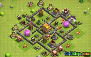 Tòa thị chính Coc 5 Bố cục cơ sở: Nông nghiệp, Chiến tranh & Trophy Bản đồ #15471
