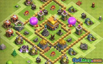 Tòa thị chính Coc 5 Bố cục cơ sở: Trang chủ, Chiến tranh, Trophy & Farming #14381