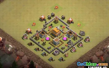 COC Town Hall 5 ბაზის განლაგება და რუქები - დააკოპირეთ ახლავე! #13712