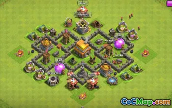 CoC Town Hall 5 Base Layouts: War & Trophy Maps #16746