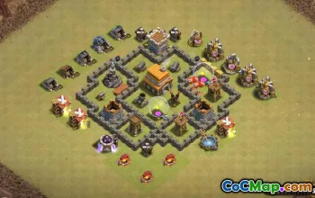 Tòa thị chính Coc 5 Bố cục: Nông nghiệp, Chiến tranh & Trophy Bases #13773